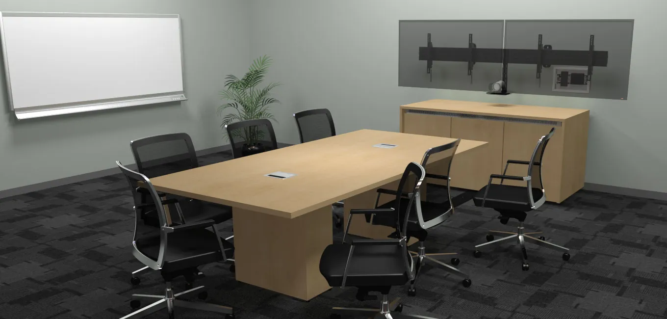 Conference room with video conferencing